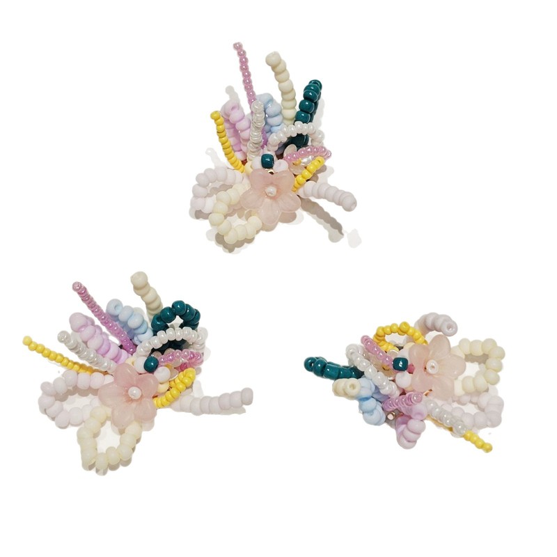 オズの魔法使いスズラン手織りビーズフラワークラスターヘアピンイヤリング靴花ブローチ diy ジュエリーアクセサリー|undefined