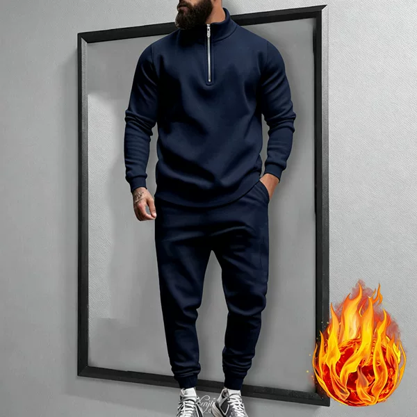Cross-Border Popular Autumn and Winter Half-Zip Sweatshirt Workwear Trousers Casual Sports Suit European and American Large Size Amazon New Style