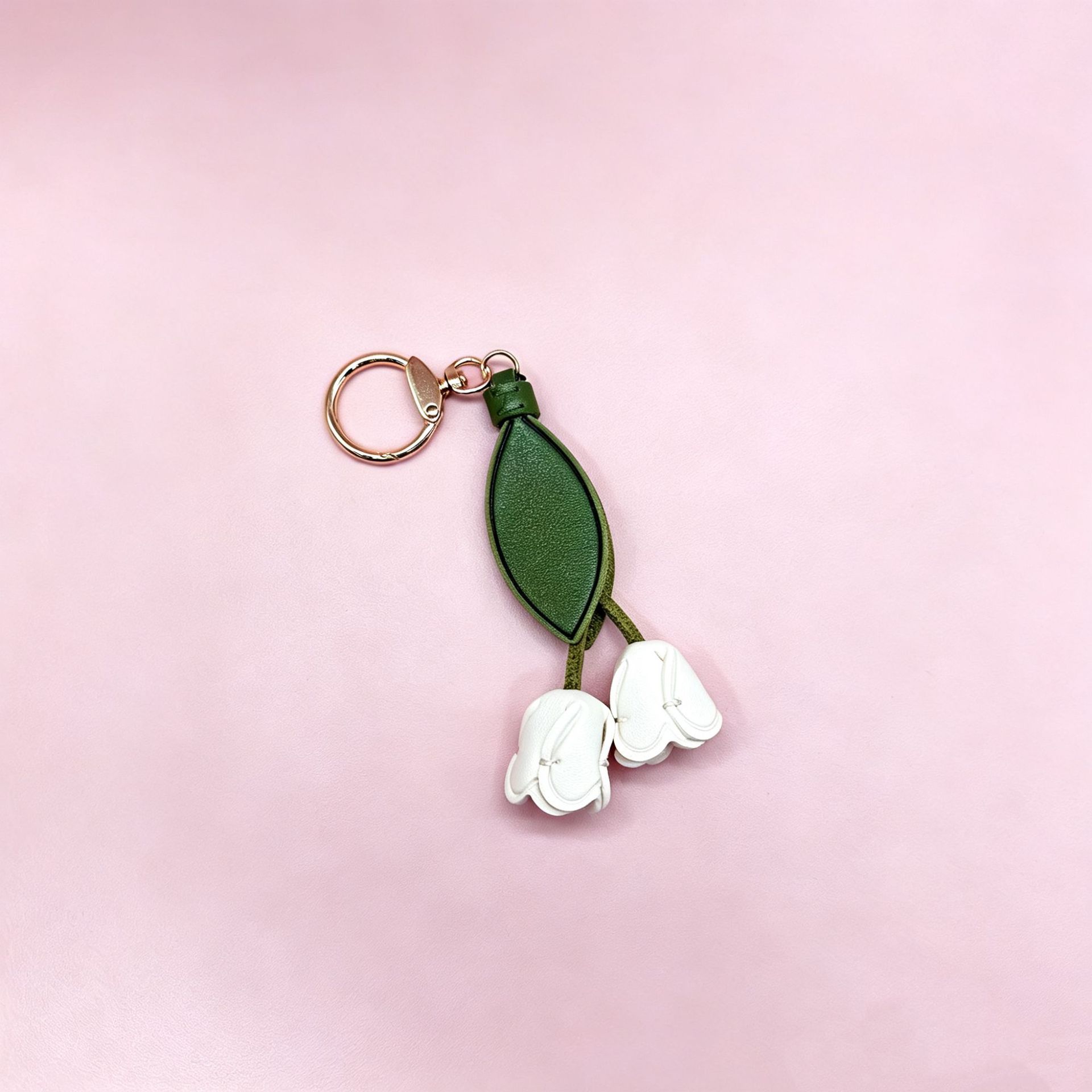 Xiaohongshu mismo estilo llavero de tulipán lindo y personalizado bolso de llaves de coche colgante logotipo impreso ventas directas de fábrica