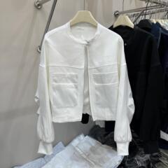 2025春季韩版休闲百搭小个子立领短款外套女士设计感夹克减龄女装