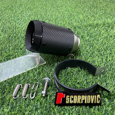 Motorcycle exhaust pipe — pipe AR tail section - ar-carbon-fiber-round-blackhead-60mm