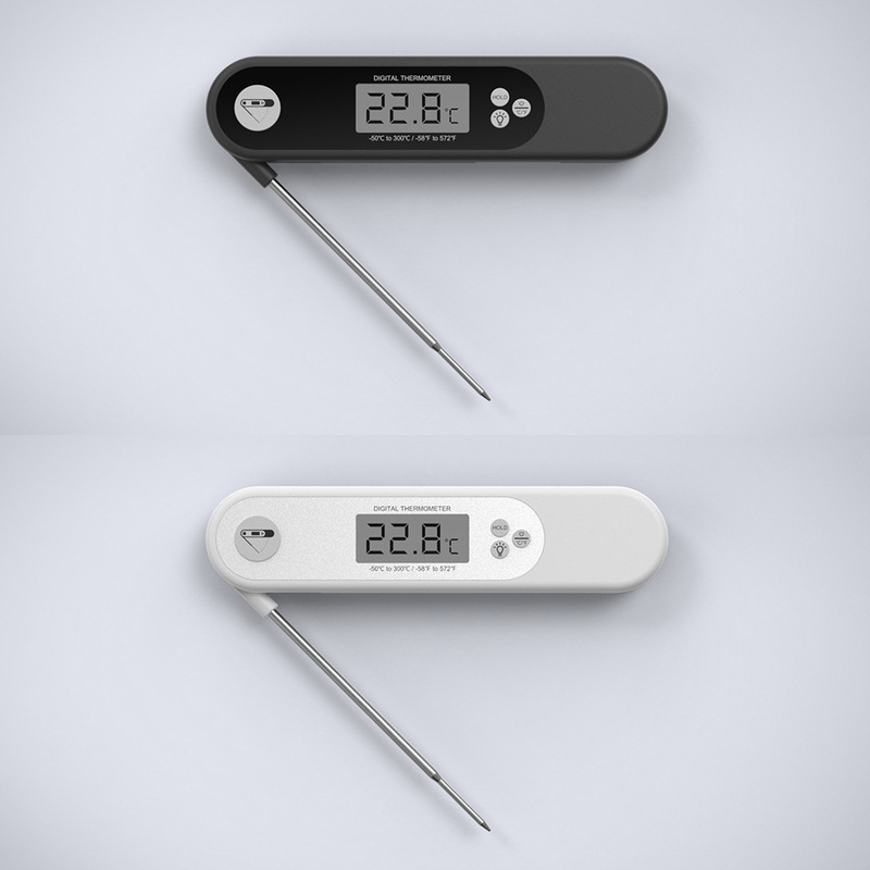 热销厨房温度计数显BBQ烧烤大屏温度计折叠电子水温计背光多功能|undefined