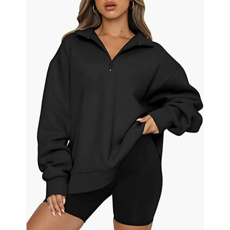 Women's Hoodie Long Sleeve Hoodies & Sweatshirts Zipper Casual Solid Color display picture 1