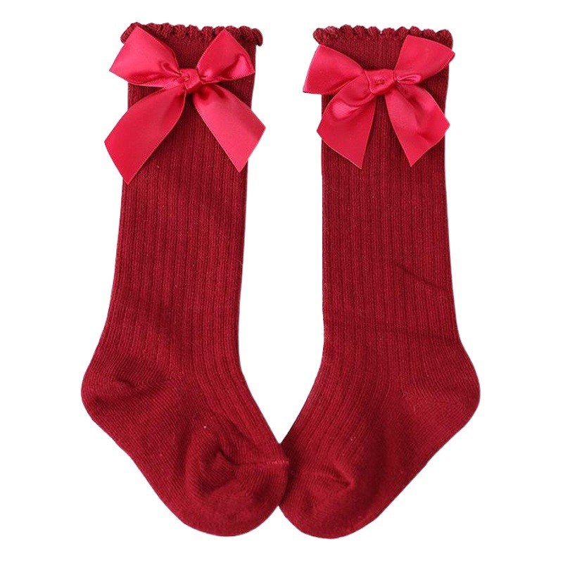 Venta al por mayor primavera nuevos NIÑOS Calcetines niñas monocromo rayas burbuja boca media pantorrilla calcetines bebé arco calcetines de algodón princesa Calcetines