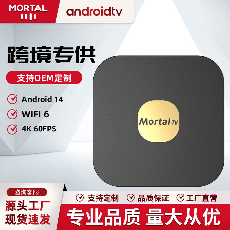 Foreign Trade Tv Box Mortal T2 Hd 8K Rk3528 Android 13.0 Wifi6 Set-Top Box Tvbox
