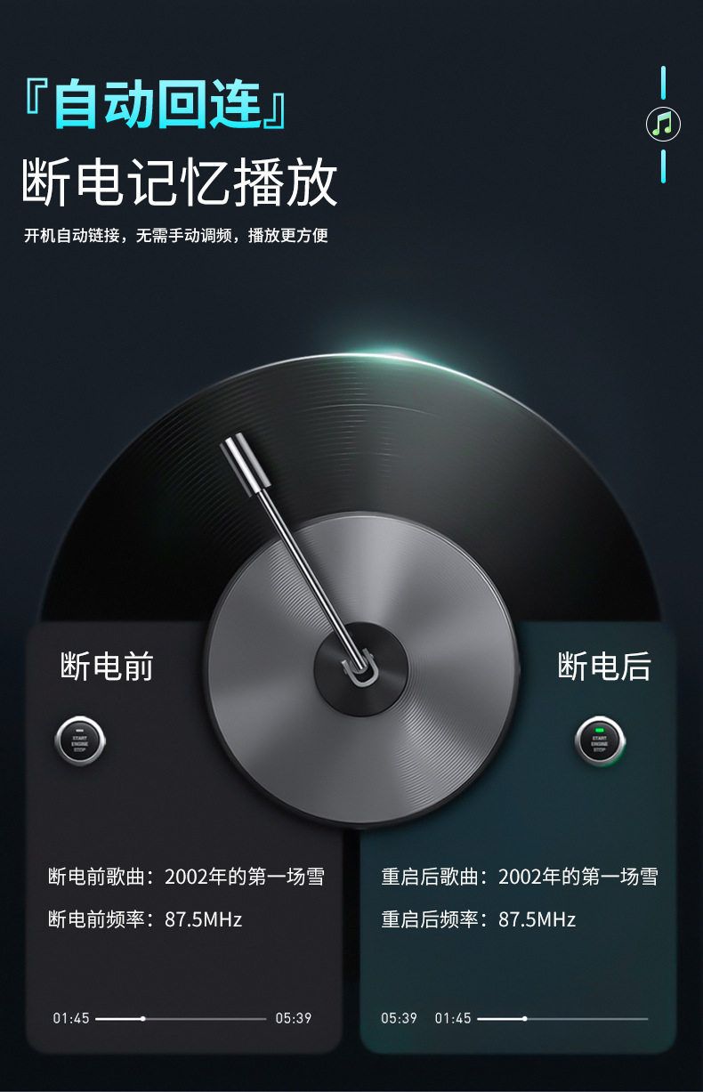 Suitable for Car Bluetooth Receiver Mp3 Player Multi-Function Lossless Sound Quality Cigarette Lighter Adapter Car