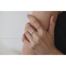 银饰食指戒指女时尚个性纯银开口2023戒指女小众设计简约冷淡