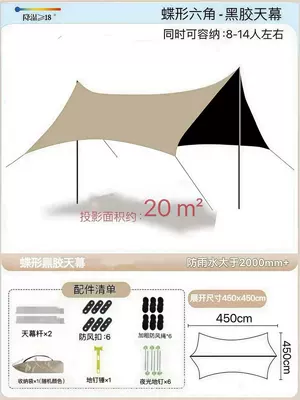 Avtomobil yan çətirləri, Black Rubber Big Canopy - vinyl-hexagonal-quicksand-gold-45-45m-free-hammer-upgrade