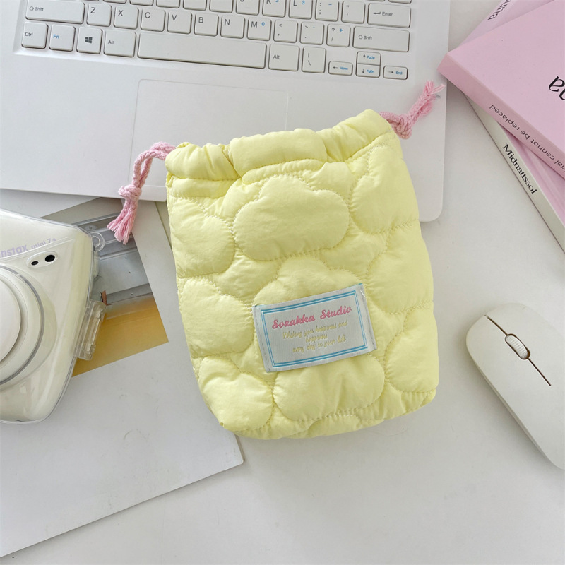 51121 ins かわいいキルティングコットンカメラ収納袋 ccd ポラロイド収納袋ソフト落下防止防塵小さなバッグ|undefined