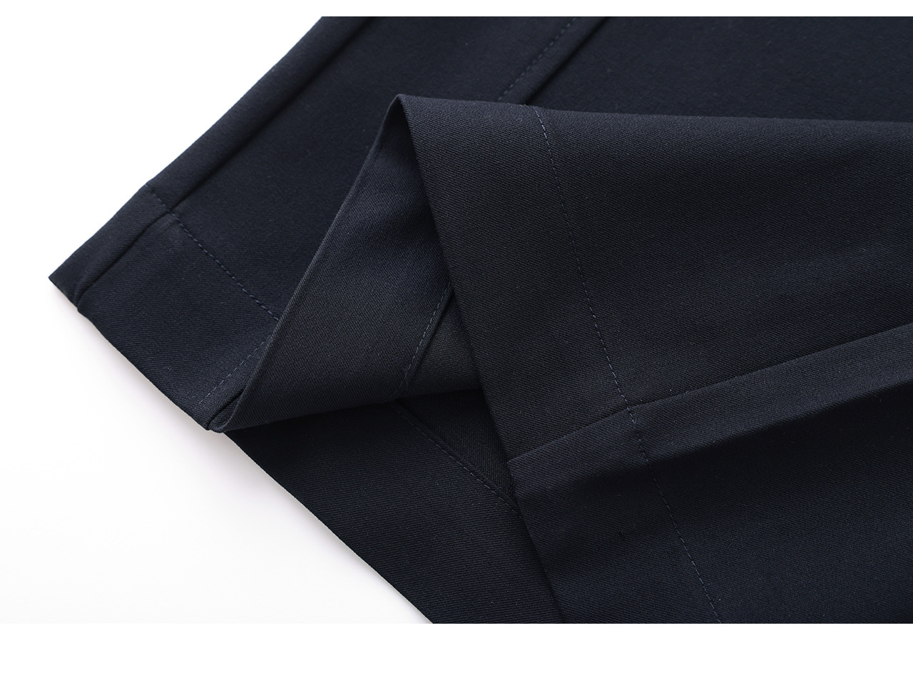 Quần culottes nữ ống rộng dáng suông chất len pha tơ nhân tạo cao cấp — Xanh lông mòng đen chi tiết 34