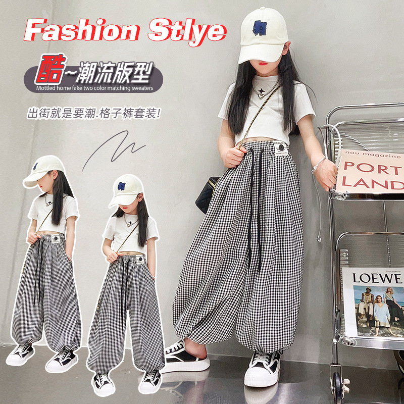 Girls' Pants Summer 2025 New Children's Fashionable Thin Lantern Pants Loose Big Girl Summer Casual Harem Pants