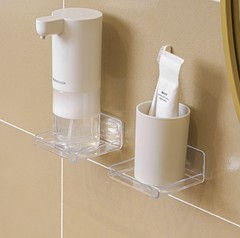 Japanese transparent square traceless wall-mounted bathroom soap holder storage shelf camera monitor mounting bracket