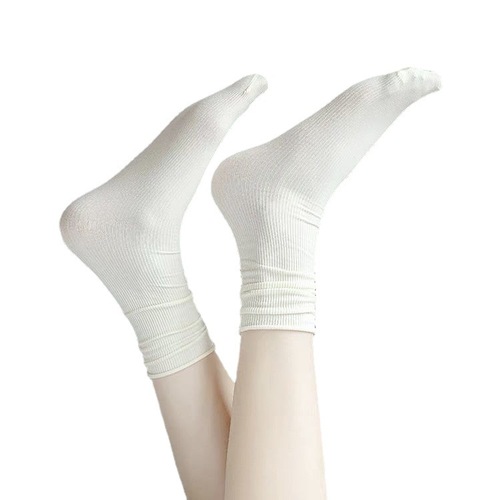 Ice Ice Socks Women Summer Velvet Stacked Socks Mid-Calf Solid Color JK Socks Ins Thin Stockings White Long Socks Batch
