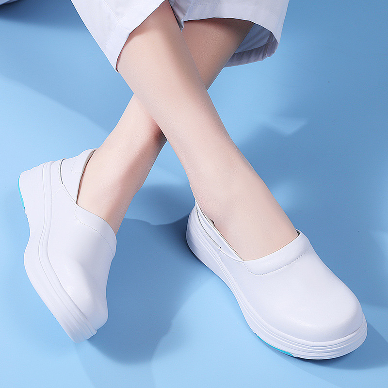 Spot zapatos de enfermera mujer transpirable suela suave, antideslizante, pies no cansados, suela gruesa, zapatos de trabajo negros médicos, comercio exterior transfronterizo