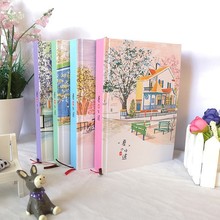 韩国新品笔记本文具 唯美街道彩页手帐本 精美礼品