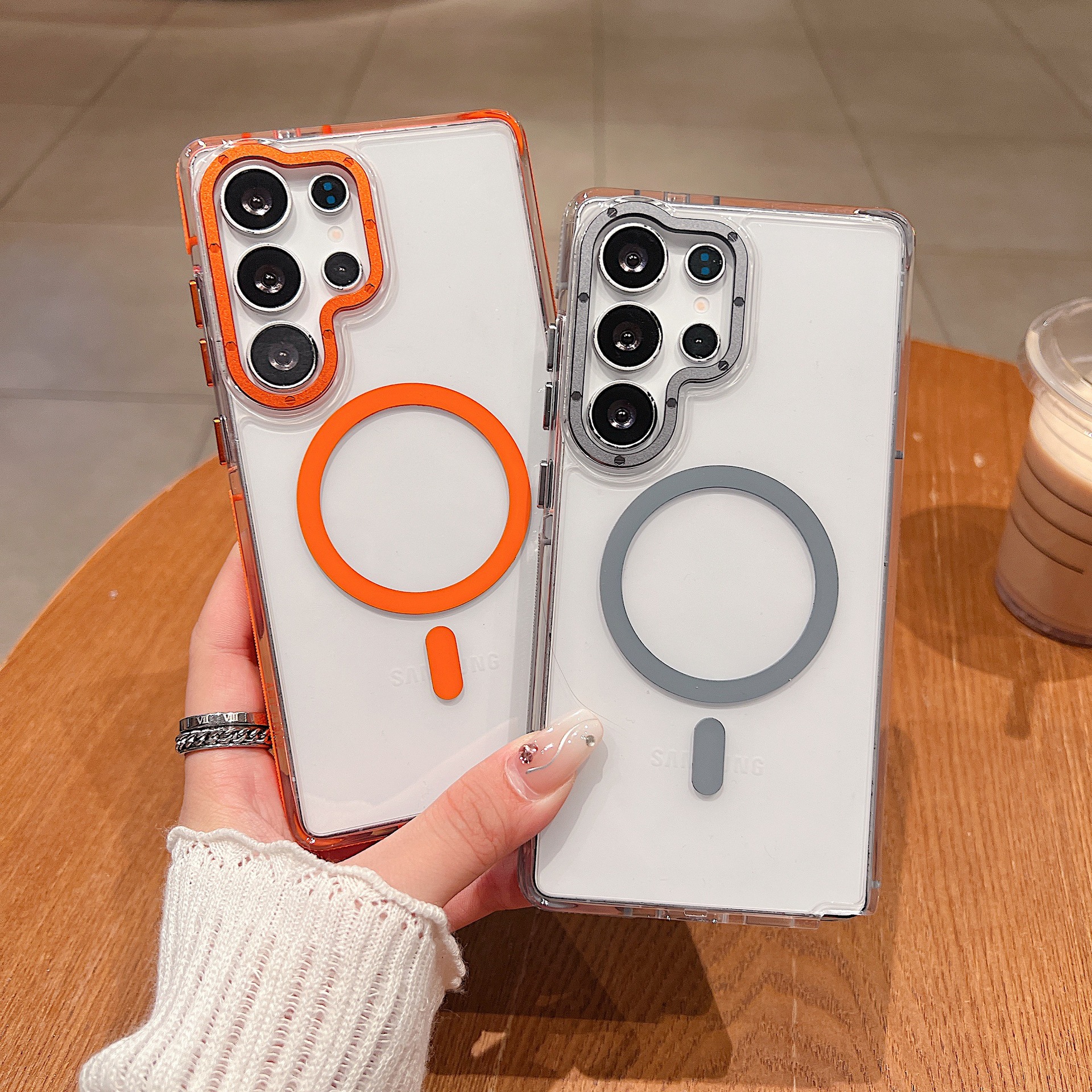 Suitable for Samsung S25Ultra Magnetic Phone Case Two-Color Anti-Slip A55 A05 All-Inclusive Super Anti-Fall