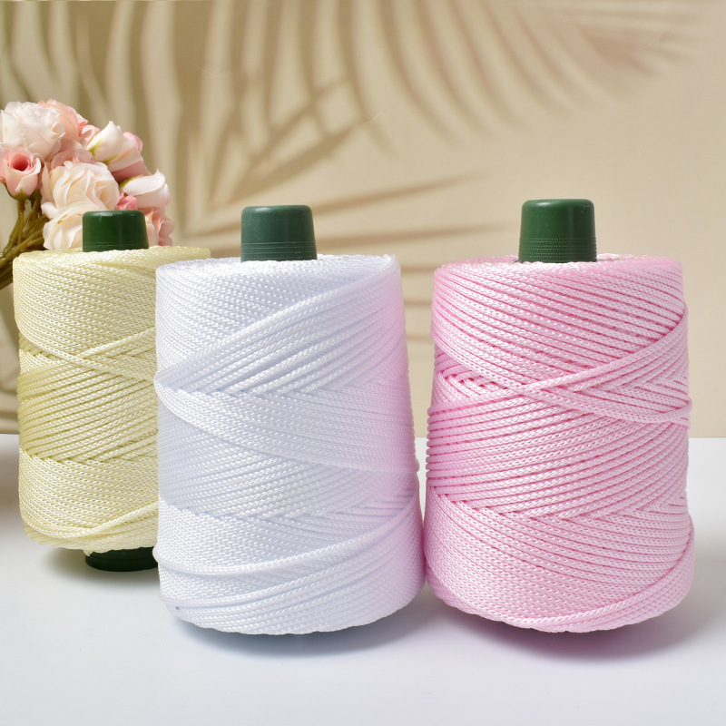 cool hat braided line light body ice silk line ice twine hand woven diy hook bag cushion blanket hollow bright silk coarse wool
