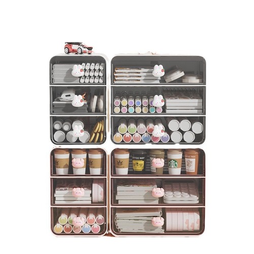 Desk storage box student Instagram stationery journal box cosmetic cabinet dorm desk drawer-style shelf