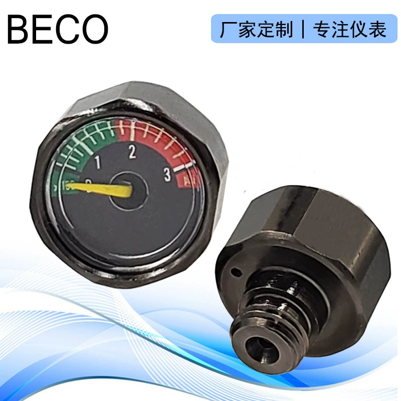 Трансграничный экспорт, черный корпус 19 мм, манометр 300/6000 фунтов на квадратный дюйм, резьбовой манометр 3/8-24UNF