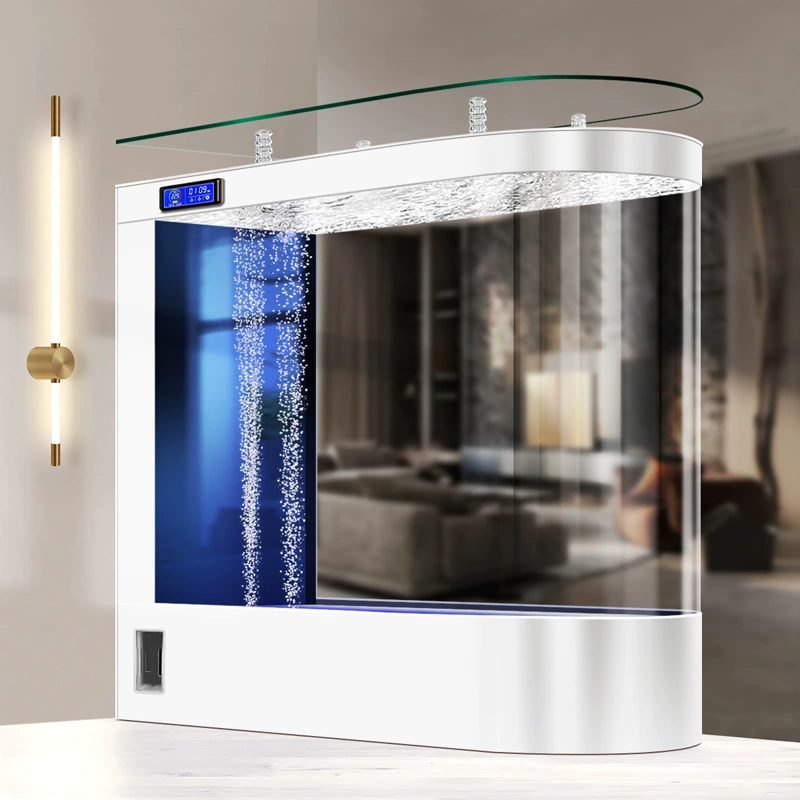 Аквариум с пулей в гостиной большой пол перегородки стеклянный аквариум с боковой циркуляцией фильтр 2025 новый стиль