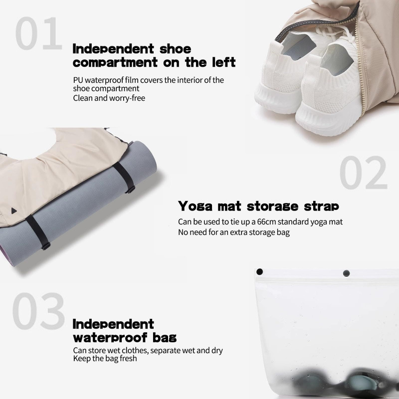 Amazon nueva bolsa de ejercicios para mujeres separación seca y húmeda yoga tote mochila impermeable bolsa de almacenamiento al aire libre de gran capacidad