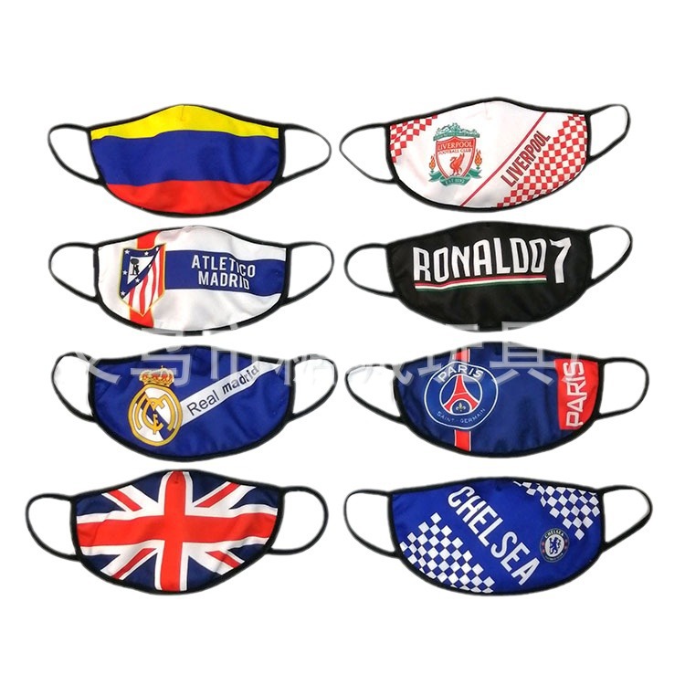 Máscara luminosa UEFA equipo de fútbol personalizado LED colorido flash máscara estadio bar discoteca equipo de salto transfronterizo