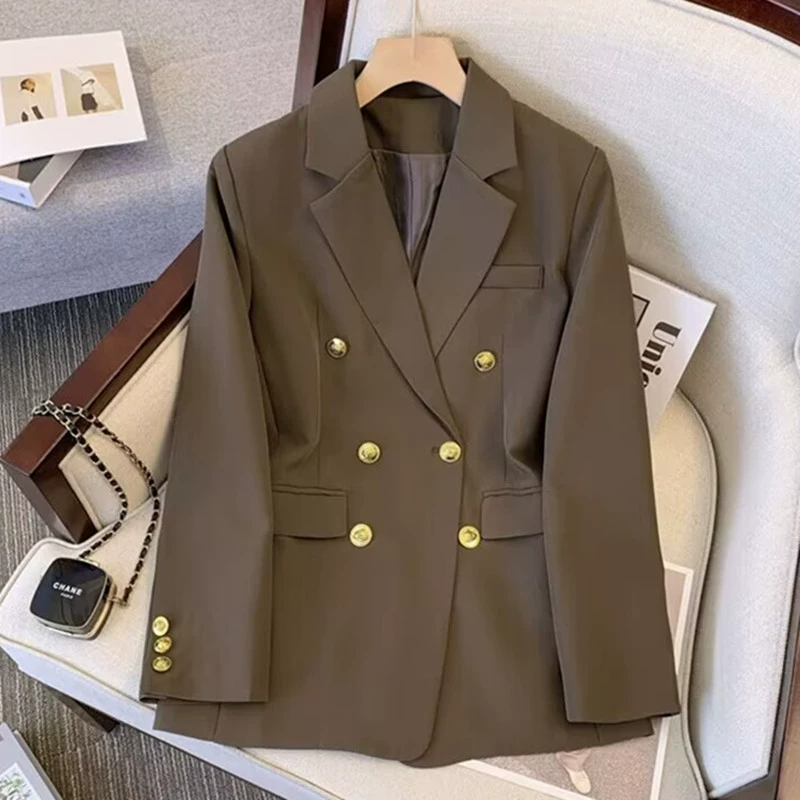 2025 весенний новый модный темпераментный профессиональный костюм большого размера, тонкий топ, осенний костюм в корейском стиле, женские топы