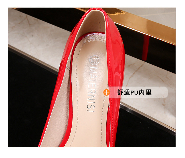 Giày cao gót nữ mũi nhọn gót 12 cm cỡ lớn — Màu hồng, Màu mơ, Màu trắng, Màu Đen Đế Đỏ chi tiết 8