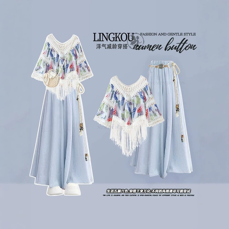 Yunnan Travel Outfit: Bohemian Vacation Style Dress, Very Beautiful and Elegant for Summer, Long Skirt Pants for Women Yunnan Travel Outfit: Bohemian Vacation Style Dress, Very Beautiful and Elegant for Summer, Long Skirt Pants for Women