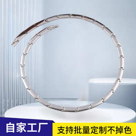 乐而美简约设计运动健康能量锗石磁石磁性纯钛项链批发