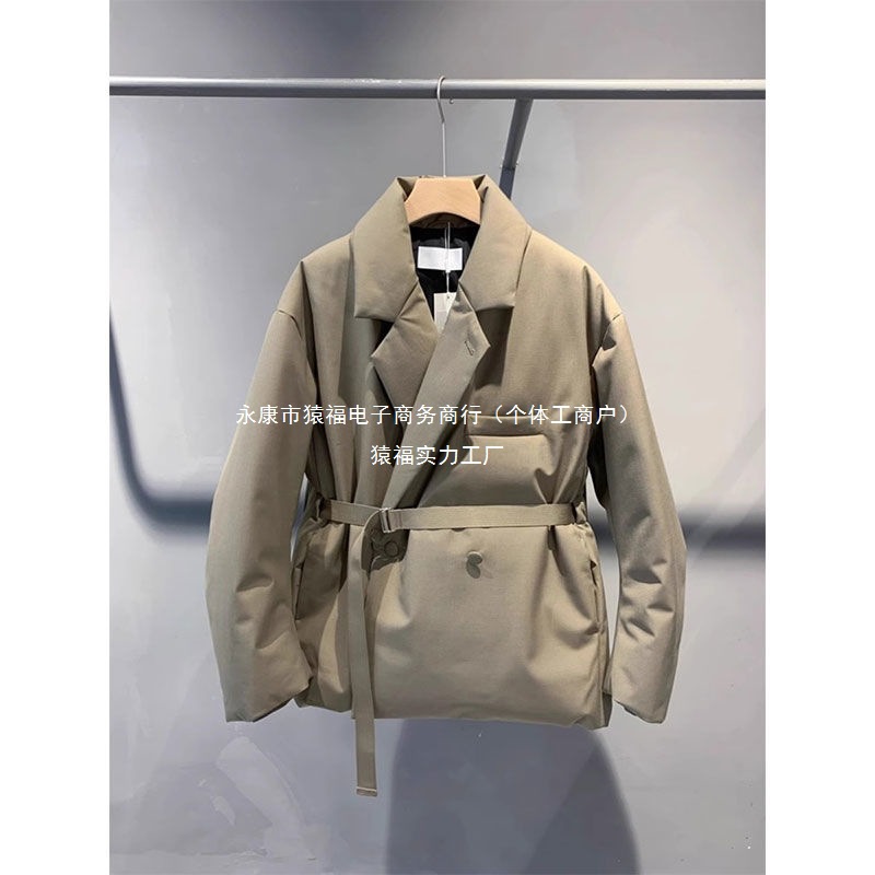 2025感小香风极简翻领鸭绒西装领加厚保暖西装外套冬装上衣女氨纶