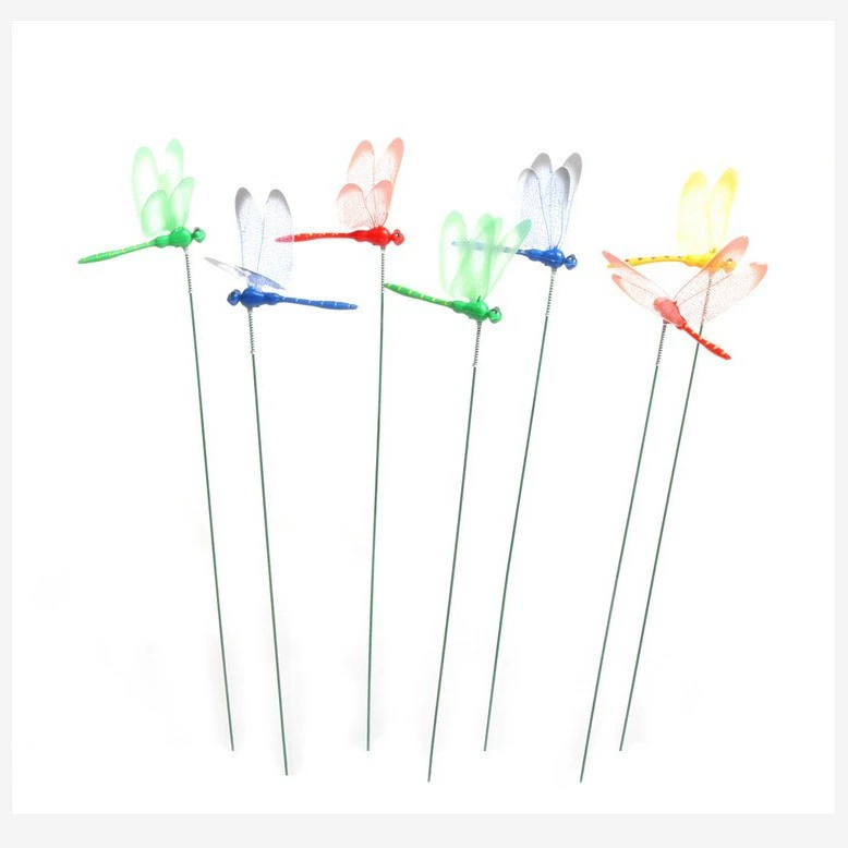Моделирование Стрекоза Стерео Пластик Поддельная Стрекоза Стержень Бабочка Цветочный Горшок Цветочный Орнамент Садоводство Резка Стрекоза Трава