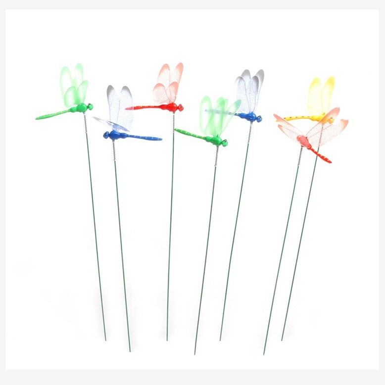 Simulated Dragonfly Stereo Plastic Fake Dragonfly Pole Butterfly Flower Pot Flower Arrangement Decoration Gardening Cuttings Dragonfly Grass