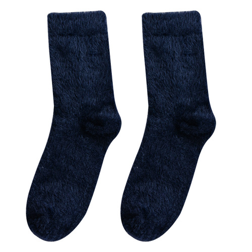Mink velvet socks men's autumn and winter mid-calf socks coral velvet home floor socks thickened plush warm men's stockings