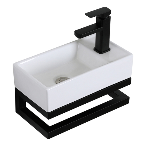 22cm Ceramic Wall-mounted Bathroom Sink Small Home Use Face Basin Balcony Corner Single Basin Narrow and Long 25cm
