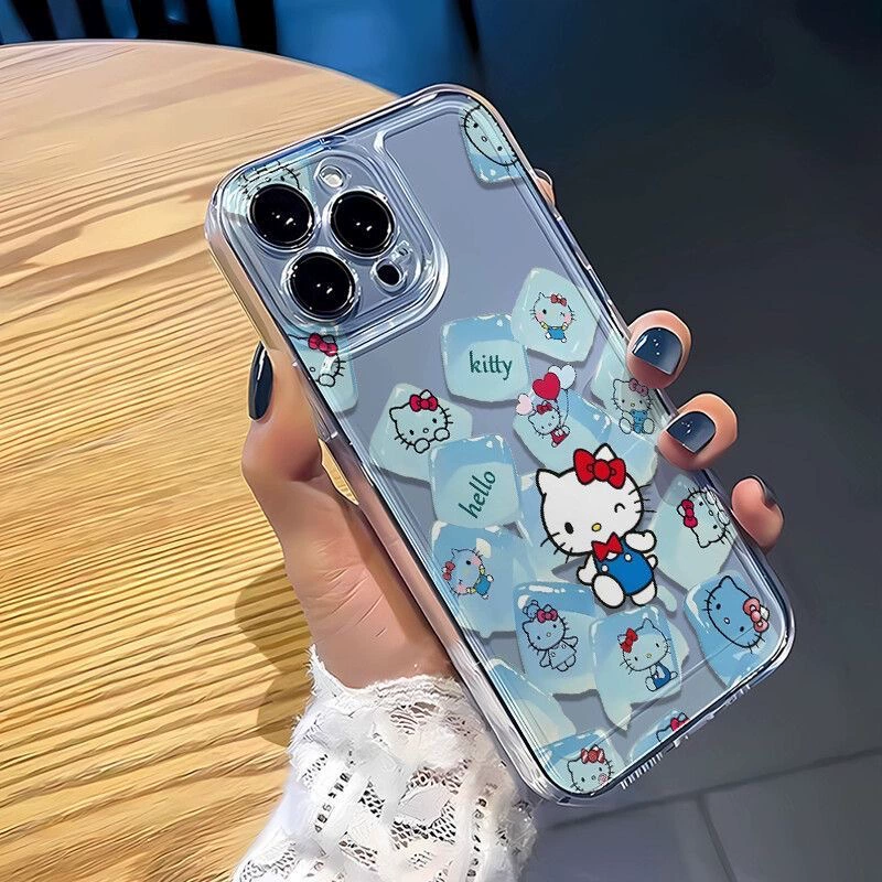 Hello Kitty, Apple, (торговля через границу), ледяные кубики, совместимый чехол для iPhone 16, чехол для телефона, iPhone14 Pro, 16promax, iphone, 15plus, 12x
