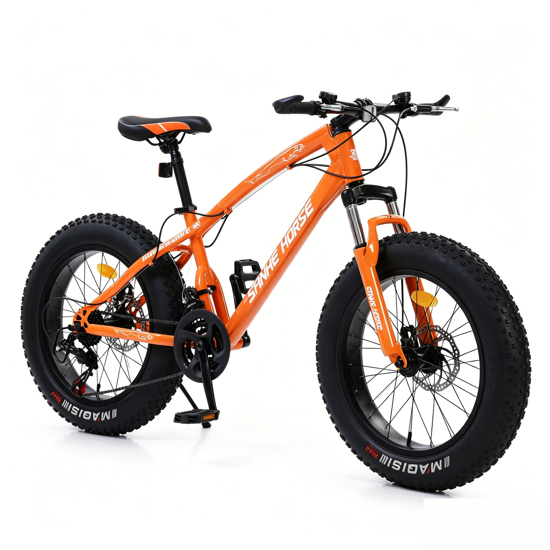 Todoterreno moto de nieve con neumáticos gordos de 20 pulgadas 4.0 neumáticos anchos, doble freno de disco, bicicleta de alta emisión de carbono, bicicleta de montaña todoterreno de velocidad variable