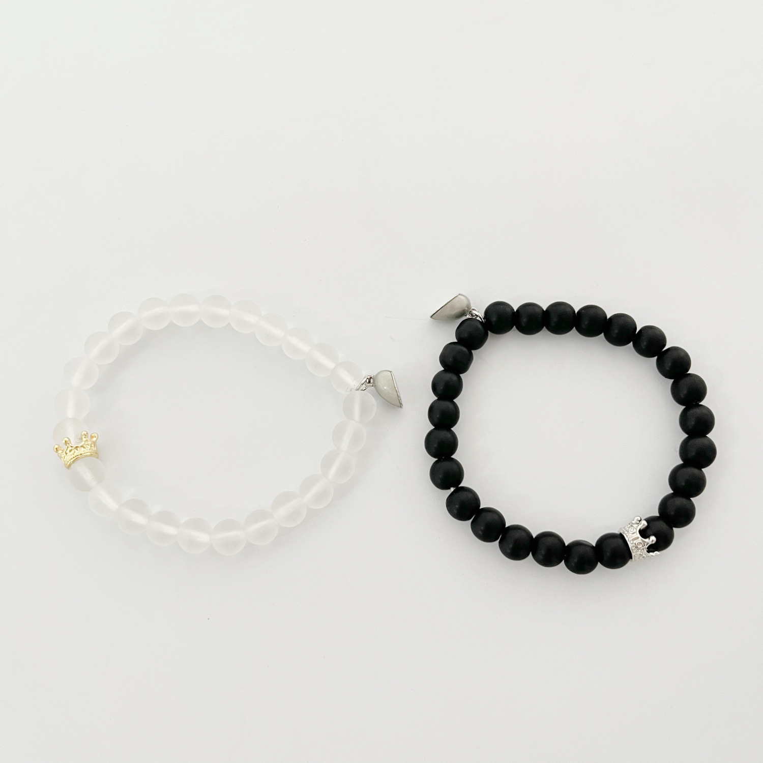 Amazon ウィッシュ ホットセール クラウン ダイヤモンド メンズ レディース ブレスレット ブラック フロスト ホワイト ターコイズ カップル セット ブレスレット