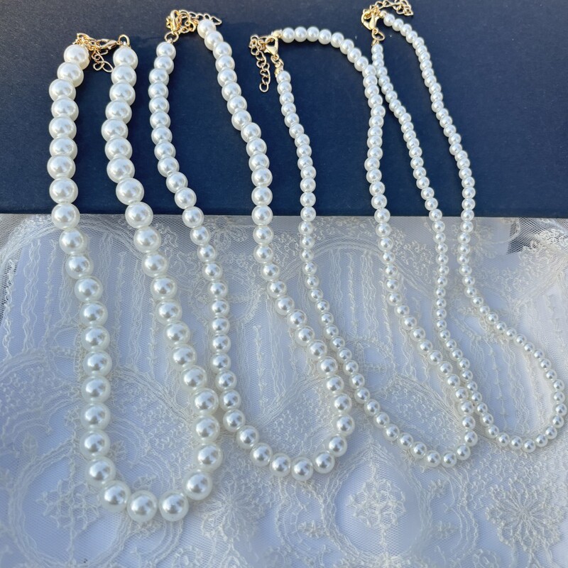 French pearl necklace artificial beaded artificial pearl temperament all-match clavicle chain new environmentally friendly adjustable neck chain French pearl necklace artificial beaded artificial pearl temperament all-match clavicle chain new environmentally friendly adjustable neck chain