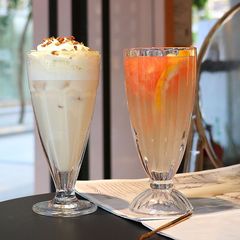 玻璃杯子果汁杯冷饮杯奶茶杯网红家用创意大饮料杯沙冰奶昔饮品