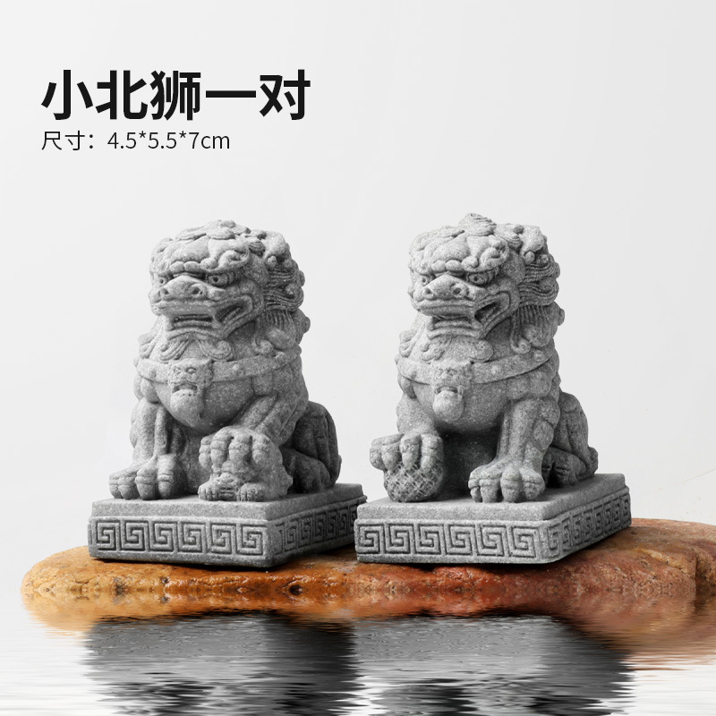 Pecera Arenisca azul Arenisca Dibujos animados Decoración de paisaje de bonsai de león Hippo Decoración de micropaisaje Tallado a prueba de piedra