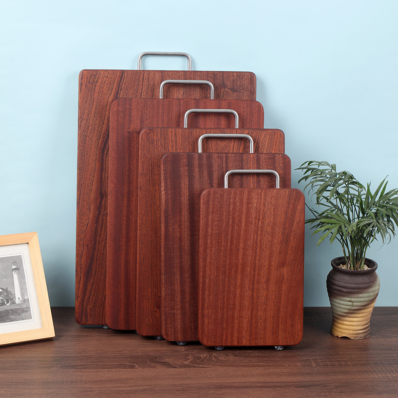 Tabla de corte de ébano madera maciza madera entera a prueba de moho Sapele tabla de corte rectangular tabla de cortar de cuchillos de cocina tabla de cortar