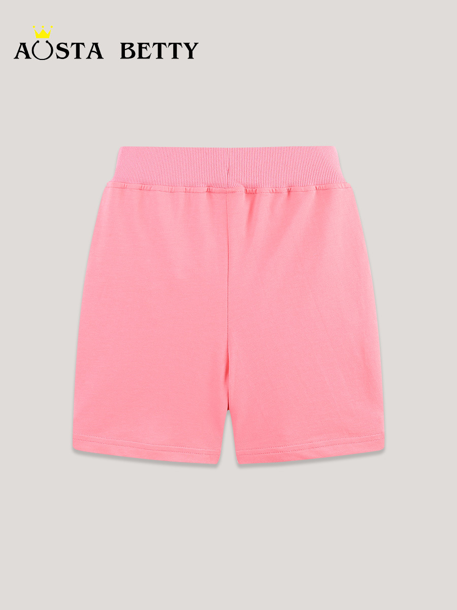Fuente transfronteriza de verano nuevos pantalones cortos de niñas flores bordadas pegatinas pantalones deportivos de niñas de punto image 3