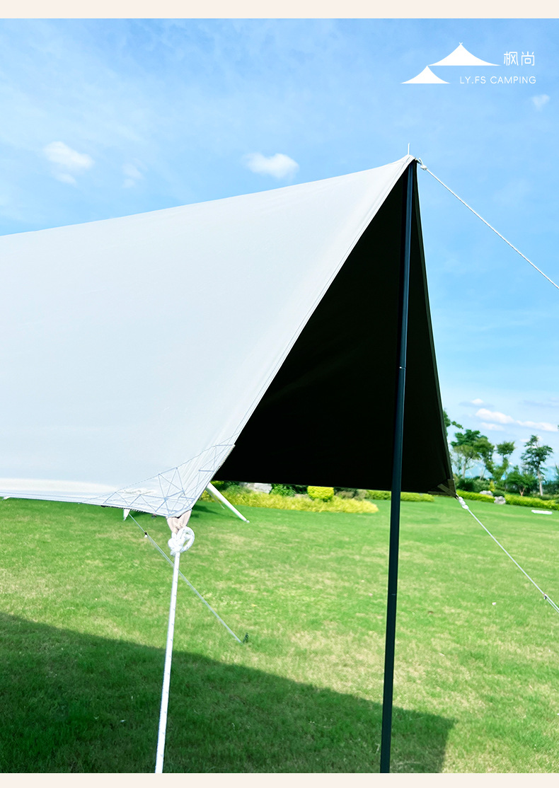 420D Titanium Black Glue Outdoor Hexagonal Square Canopy Tent Sun Protection and Rain Protection Portable Sunshade Camping Style Picnic Portable