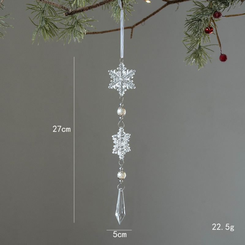 越境新品クリスマスツリー装飾雪花水滴ペンダントクリスマス透明アクリル雪花アクセサリーペンダント|undefined