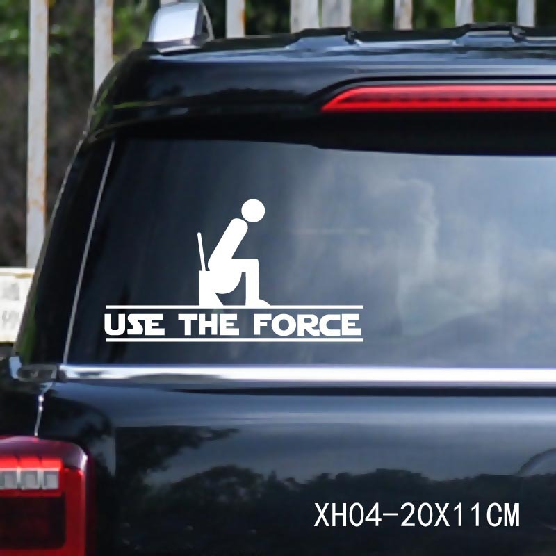 Comercio exterior nuevo uso la fuerza pegatinas de coche duro inodoro divertido pegatinas reflectantes pegatinas de coche