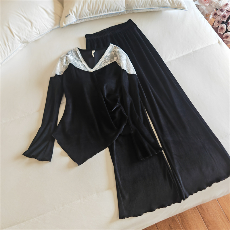 8646#(가슴 패드 포함) 슈트 블랙 아일랜드 벨벳