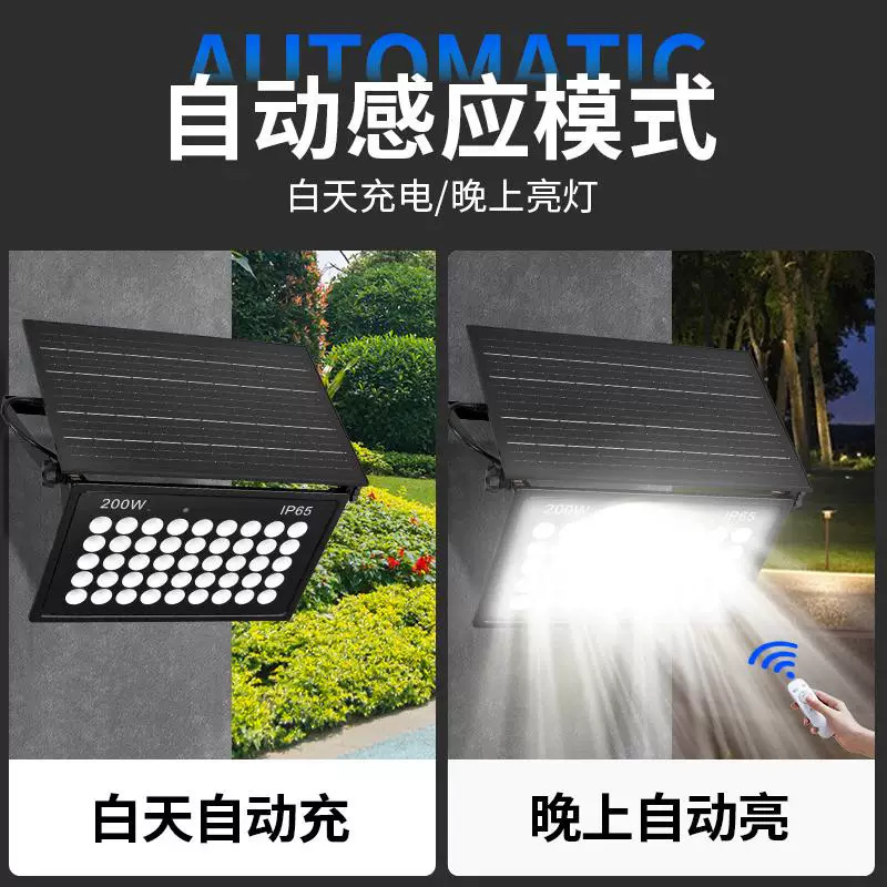 太阳能投光灯一体化家用庭院门头灯长续航户外防水照明灯led路灯|undefined