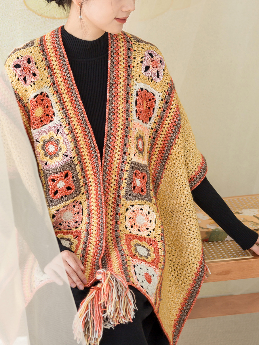 苏苏姐家土耳其花砖披肩手工DIY钩针披肩编织毛线团自制材料包