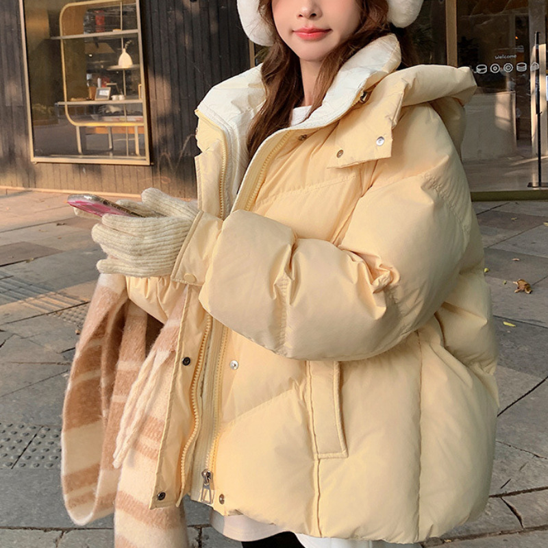 白霊爾高級ダウンジャケット レディース 冬 2025年新作 小柄さん向け ショート丈 厚手 ホワイトダックダウン 人気コート